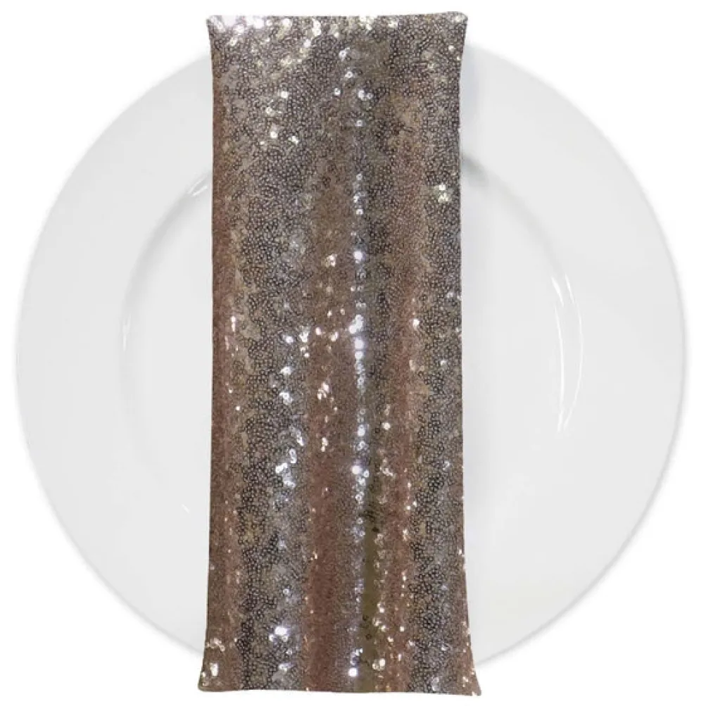 Glitz Sequins (w/ Poly Lining) Table Napkin in Dusty Rose