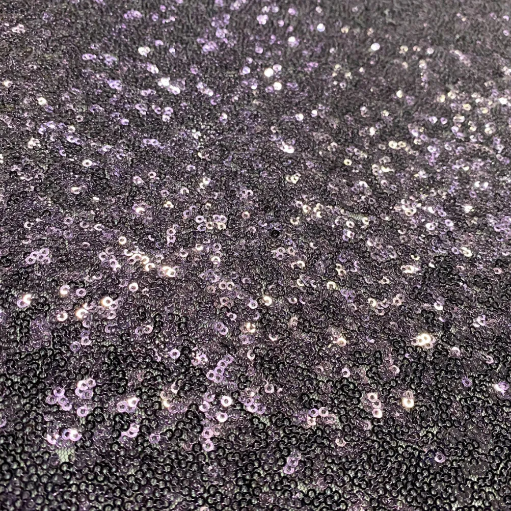 Glitz Sequins (w/ Poly Lining) Table Napkin in Eggplant