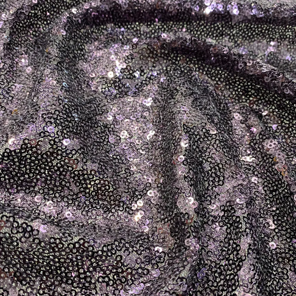 Glitz Sequins (w/ Poly Lining) Table Napkin in Eggplant