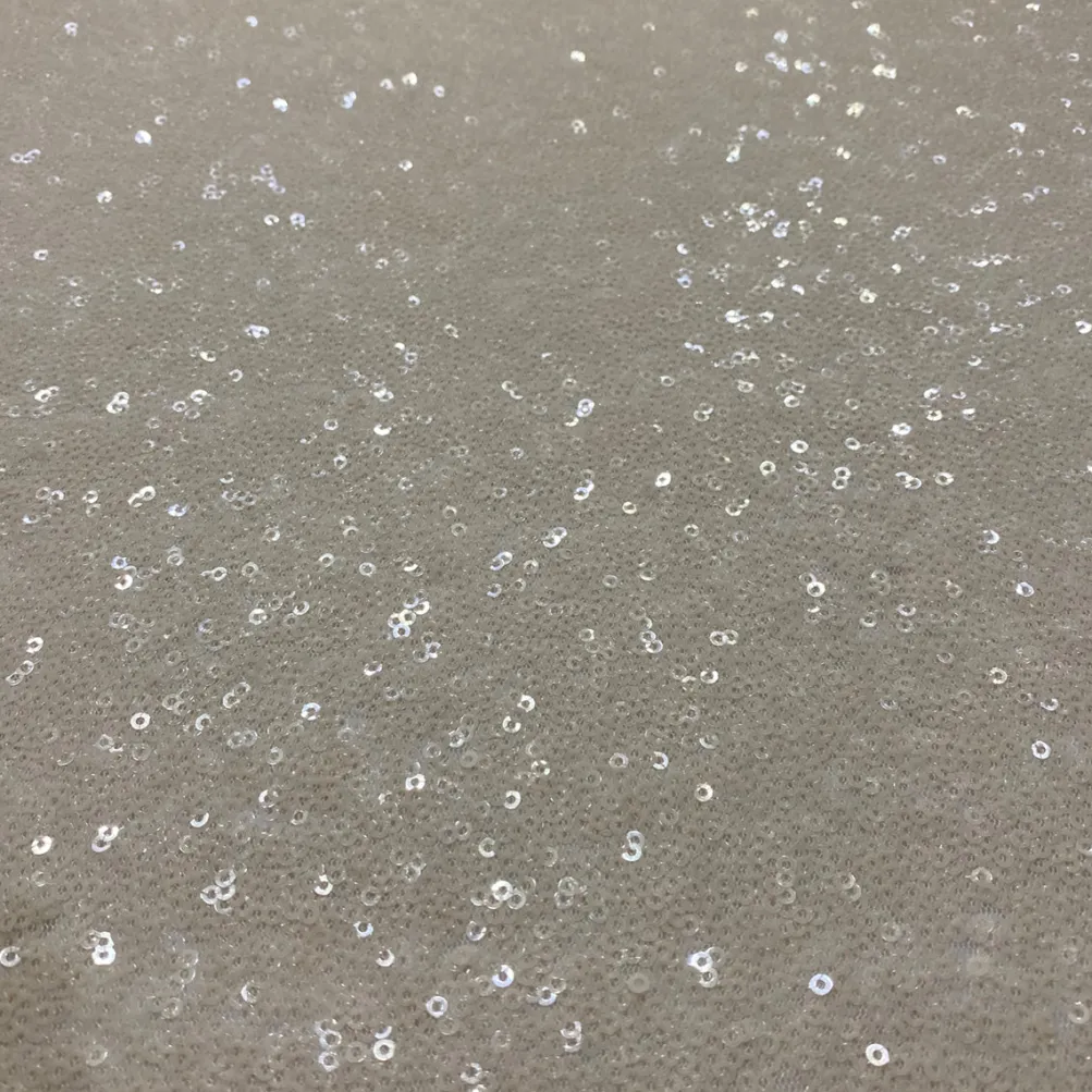 Glitz Sequins (w/ Poly Lining) Table Napkin in Ivory