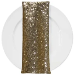 Glitz Sequins (w/ Poly Lining) Table Napkin in Gold 18K