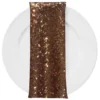 Glitz Sequins (w/ Poly Lining) Table Napkin in Copper