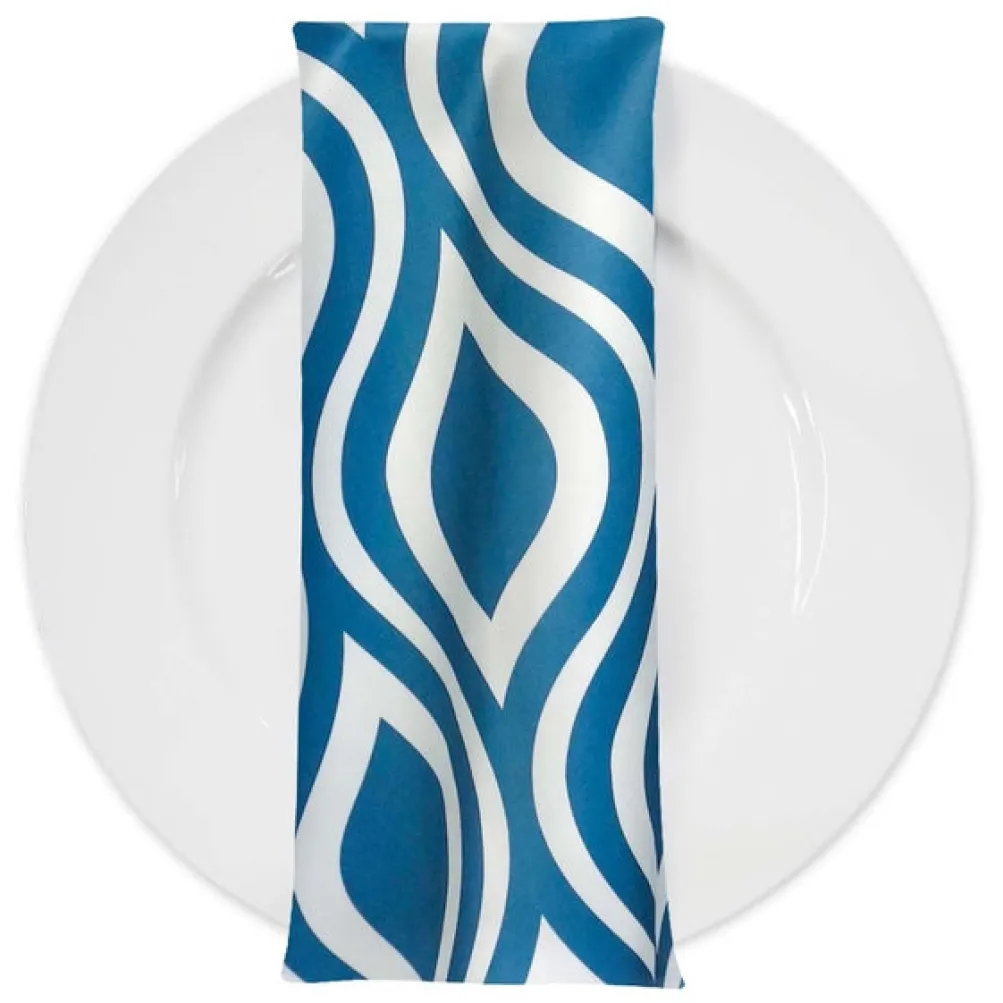 Groovy Print (Lamour) Table Napkin in Teal