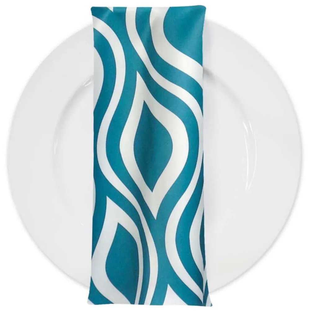 Groovy Print (Lamour) Table Napkin in Jade