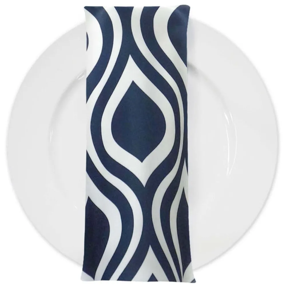 Groovy Print (Lamour) Table Napkin in Navy