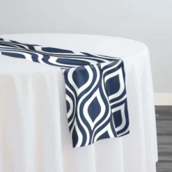 Groovy Print (Lamour) Table Runner in Navy