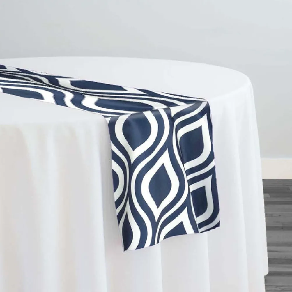Groovy Print (Lamour) Table Runner in Navy