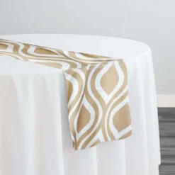 Groovy Print (Lamour) Table Runner in Taupe