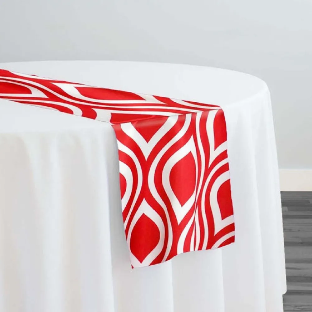 Groovy Print (Lamour) Table Runner in Red