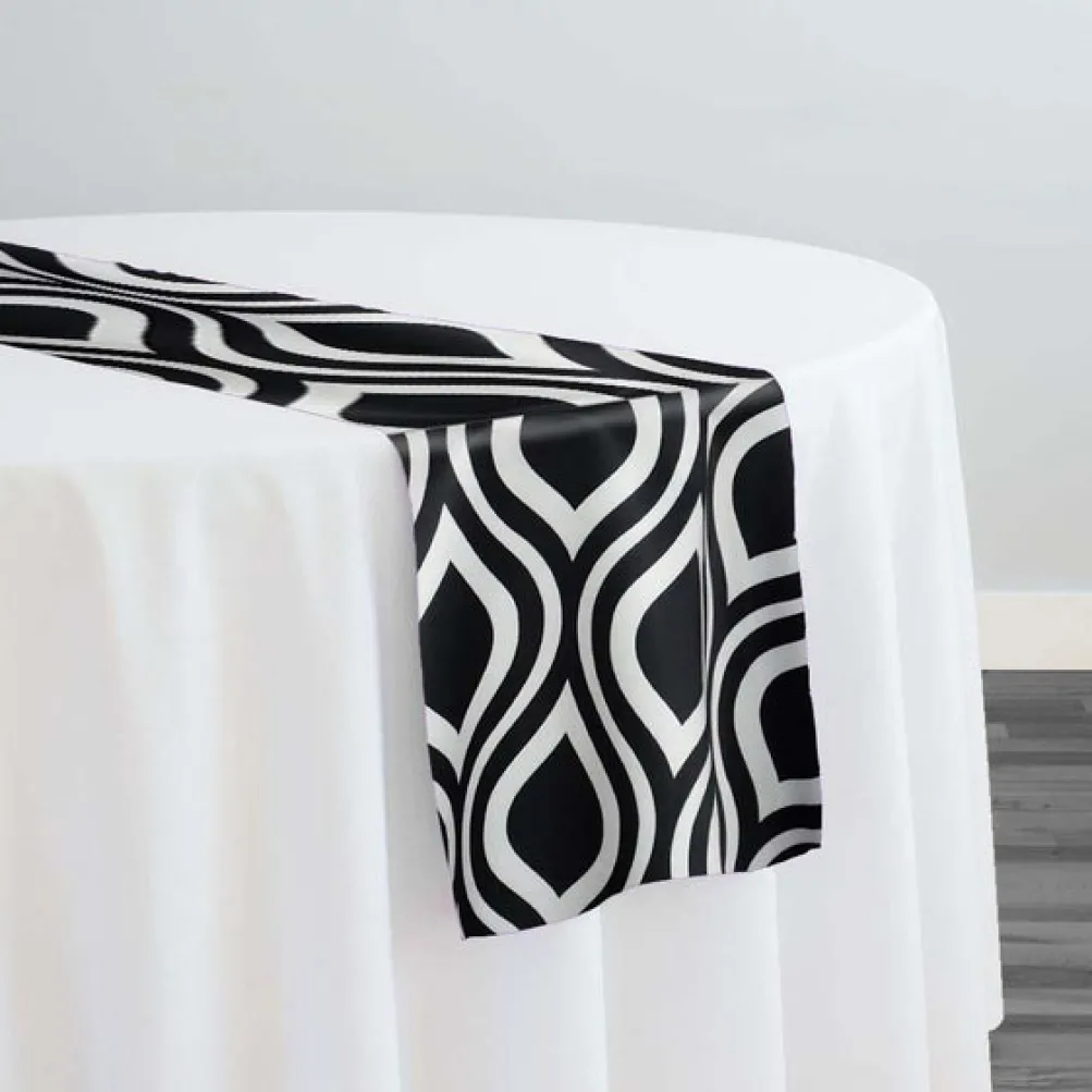 Groovy Print (Lamour) Table Runner in Black