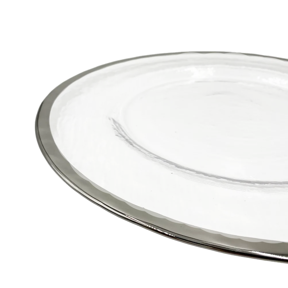 Halo - Glass Charger Plate in Silver (Item # 0212)