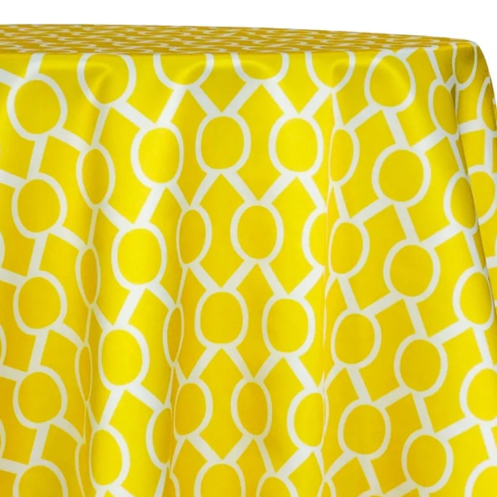 Halo Print (Lamour) Table Linen in Yellow