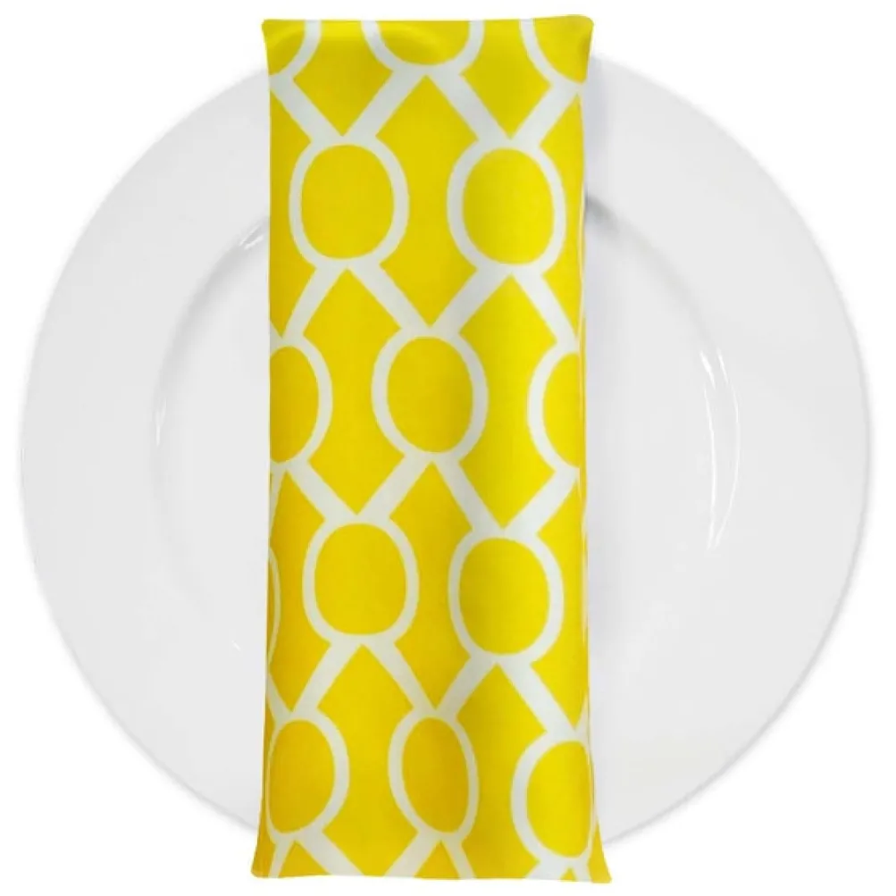 Halo Print (Lamour) Table Napkin in Yellow