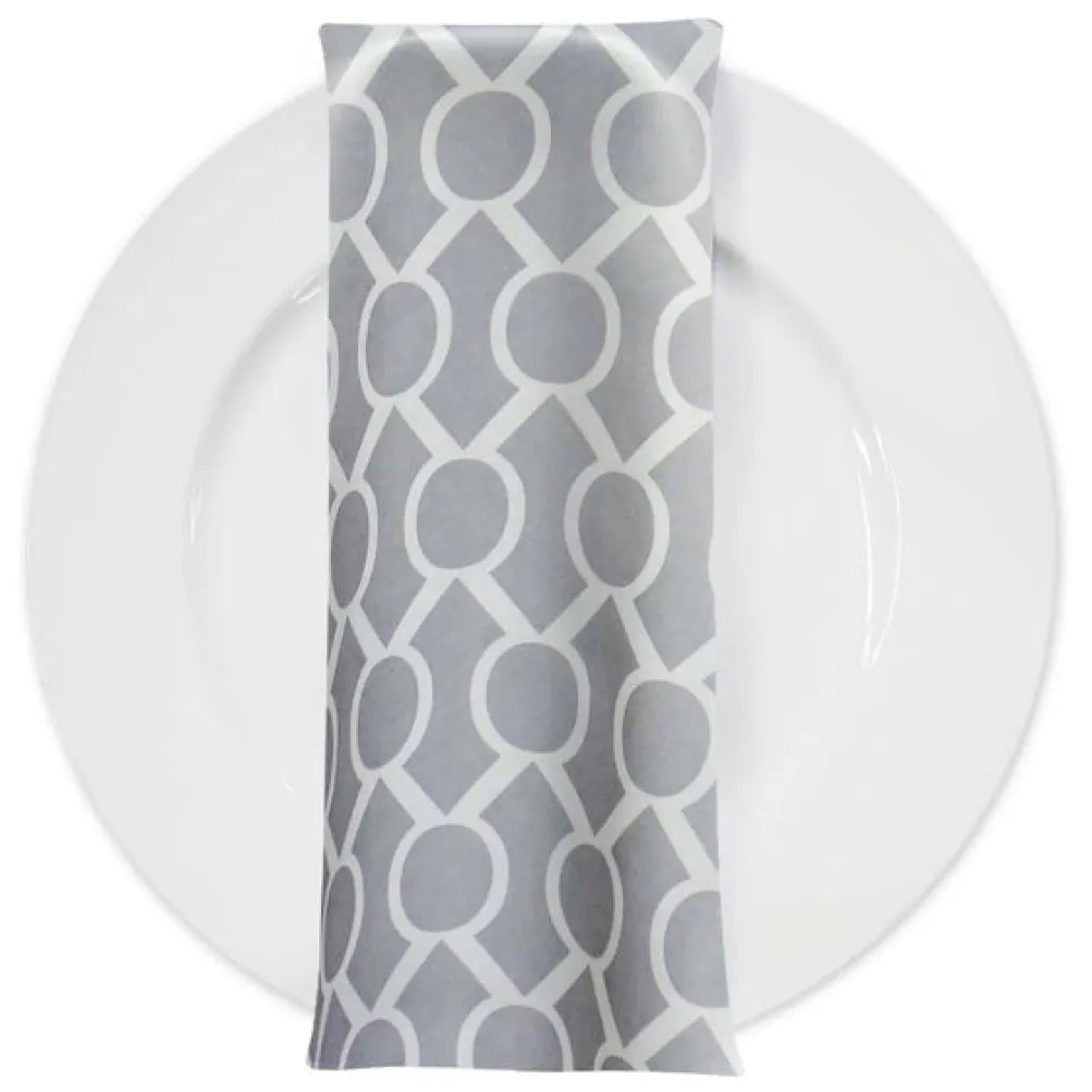Halo Print (Lamour) Table Napkin in Silver