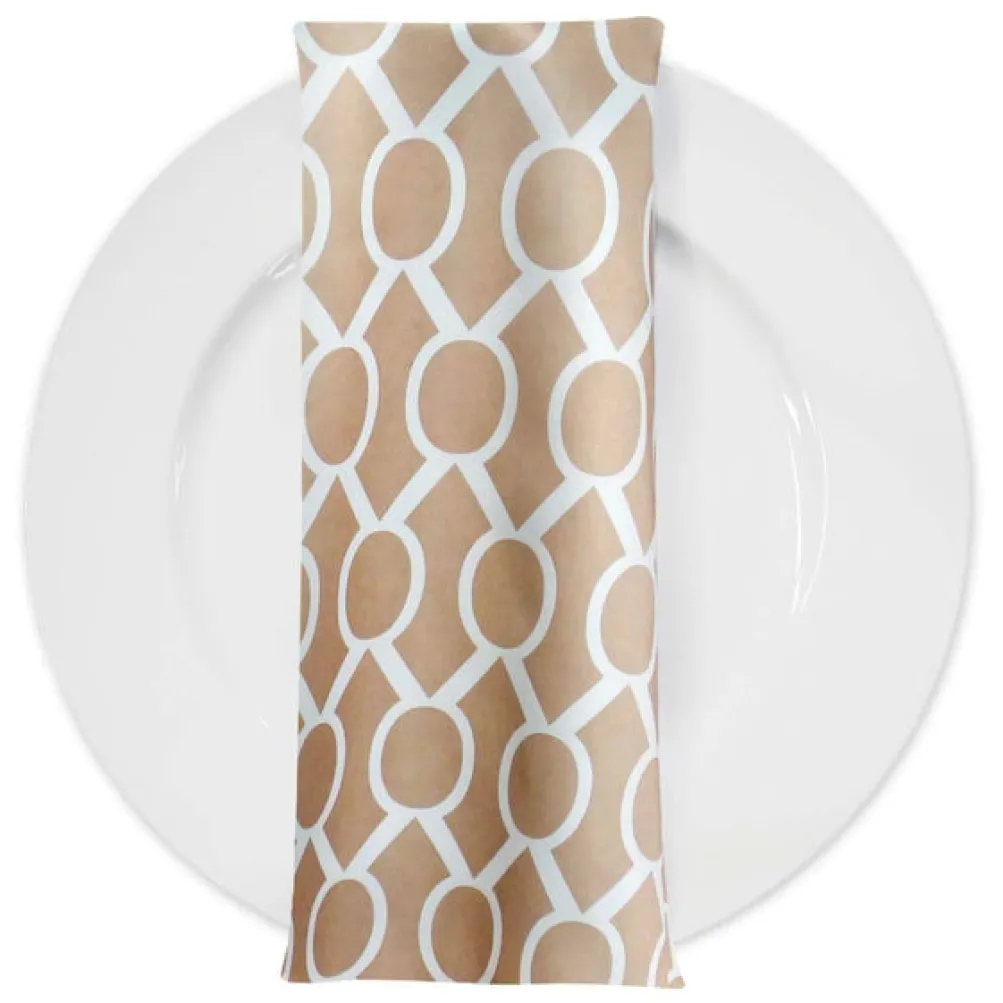 Halo Print (Lamour) Table Napkin in Taupe
