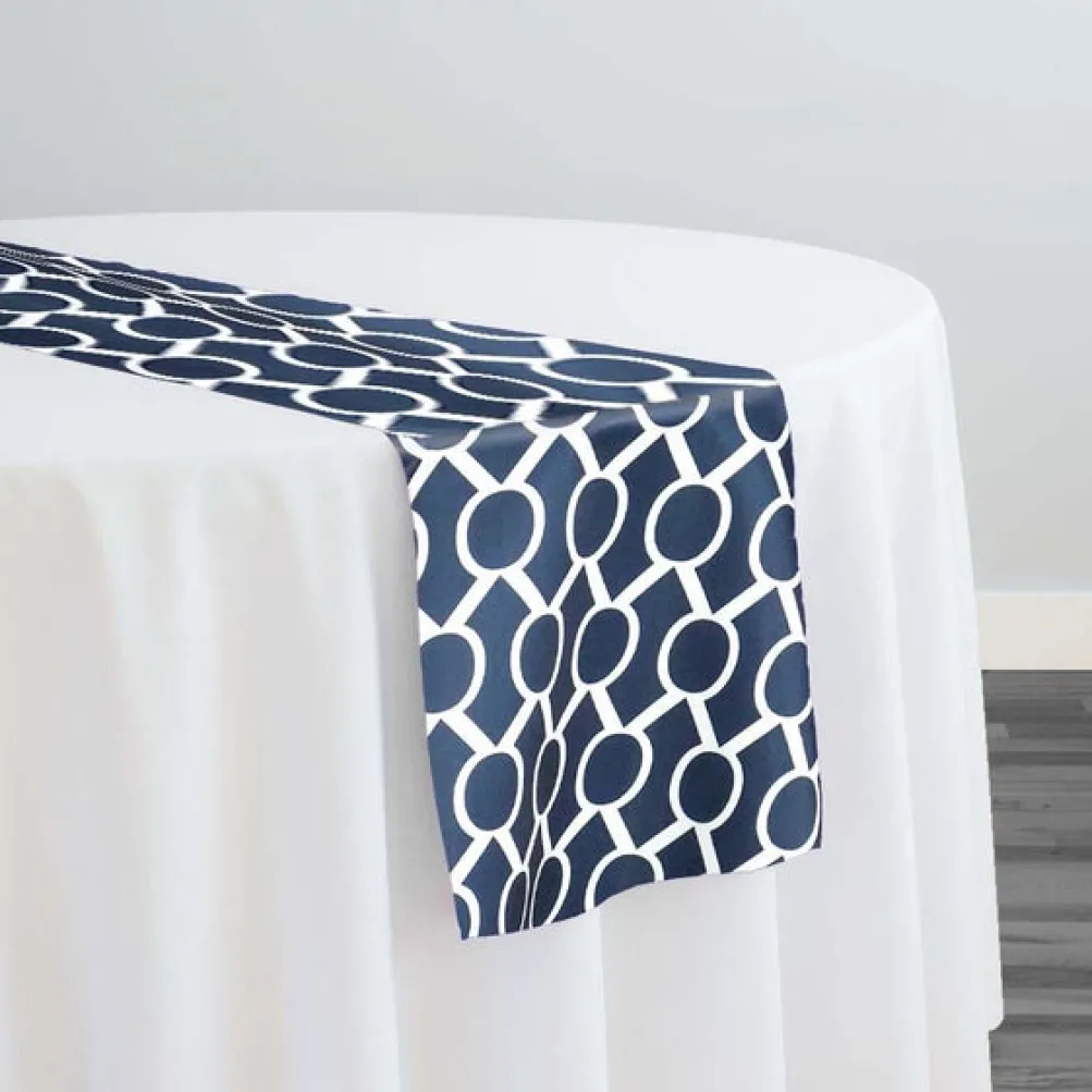 Halo Print (Lamour) Table Runner in Navy