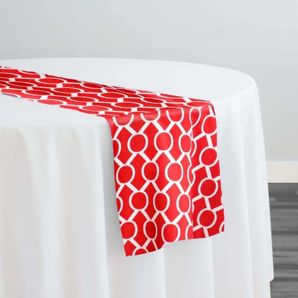 Halo Print (Lamour) Table Runner in Red