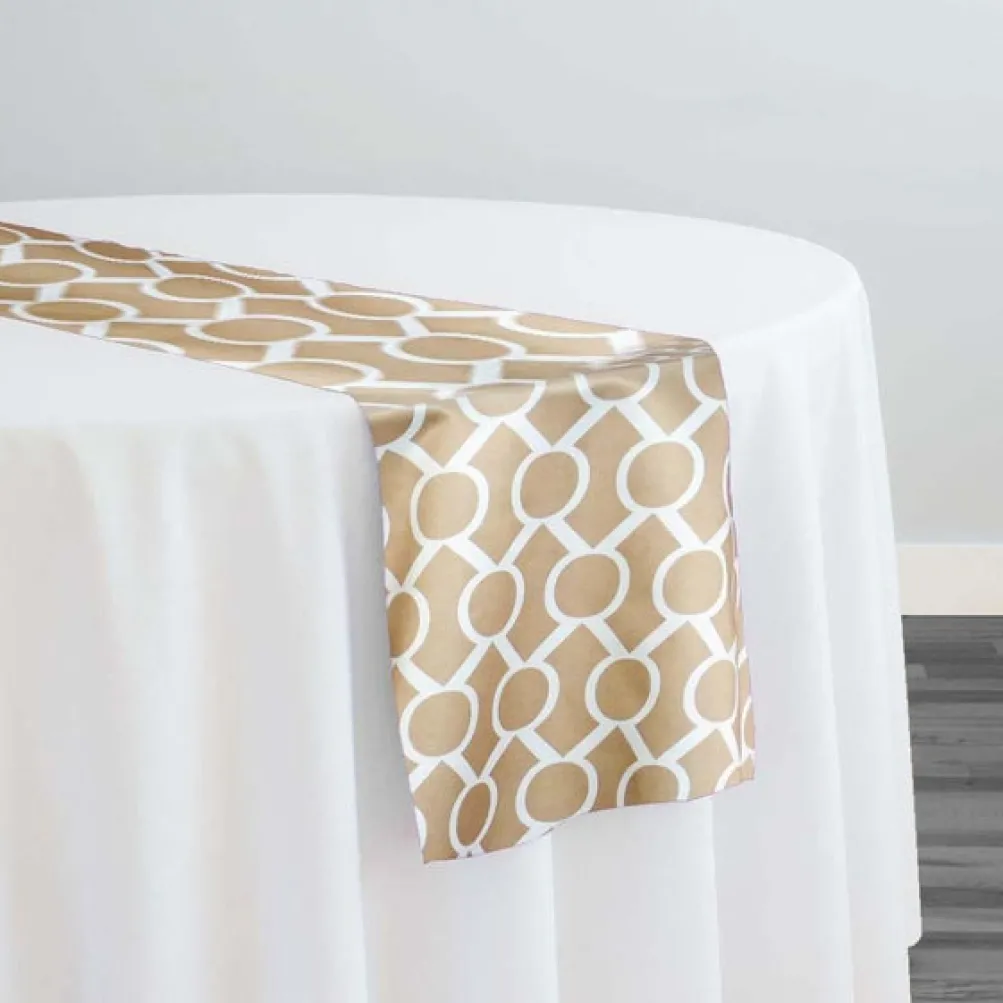 Halo Print (Lamour) Table Runner in Khaki