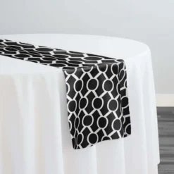 Halo Print (Lamour) Table Runner in Black and White