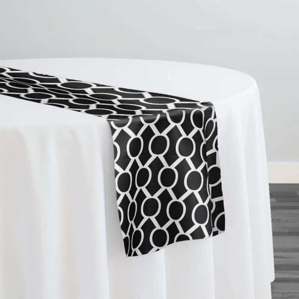 Halo Print (Lamour) Table Runner in Black and White