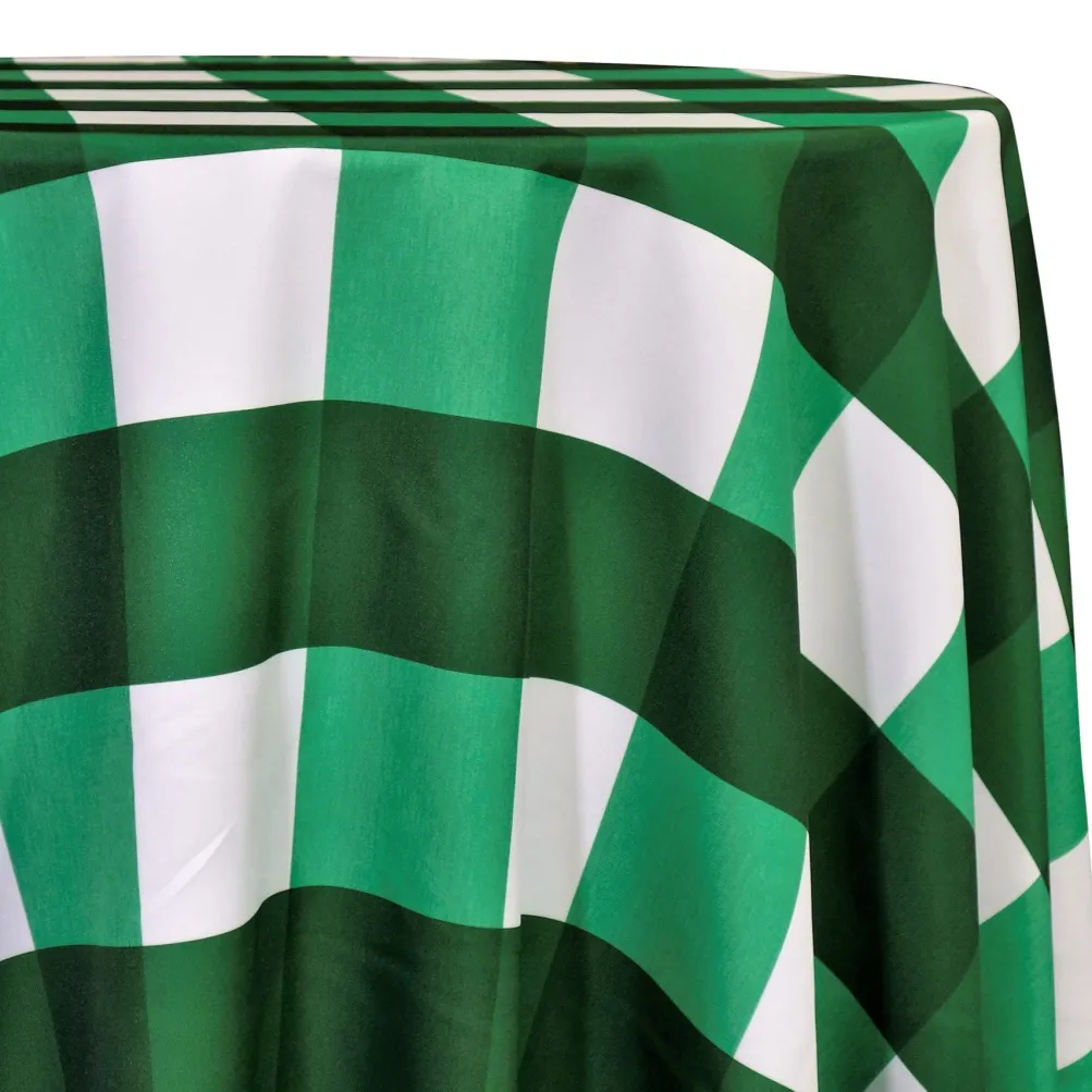 Hampton Checker (Poly Print) Table Linen in Green