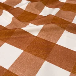 Hampton Checker (Poly Print) Table Linen in Rust
