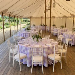 Hampton Checker (Poly Print) Table Linen in Lilac