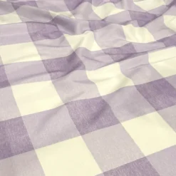 Hampton Checker (Poly Print) Table Linen in Lilac