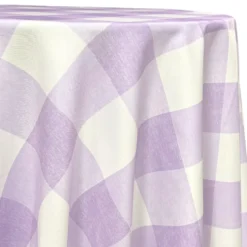 Hampton Checker (Poly Print) Table Linen in Lilac