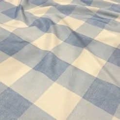 Hampton Checker (Poly Print) Table Linen in Lt Blue