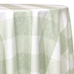 Hampton Checker (Poly Print) Table Linen in Sage