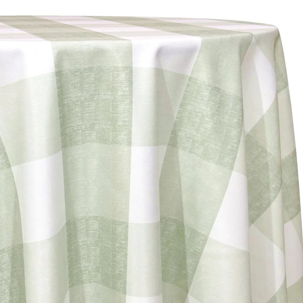 Hampton Checker (Poly Print) Table Linen in Sage