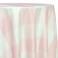 Hampton Checker (Poly Print) Table Linen in Dusty Rose