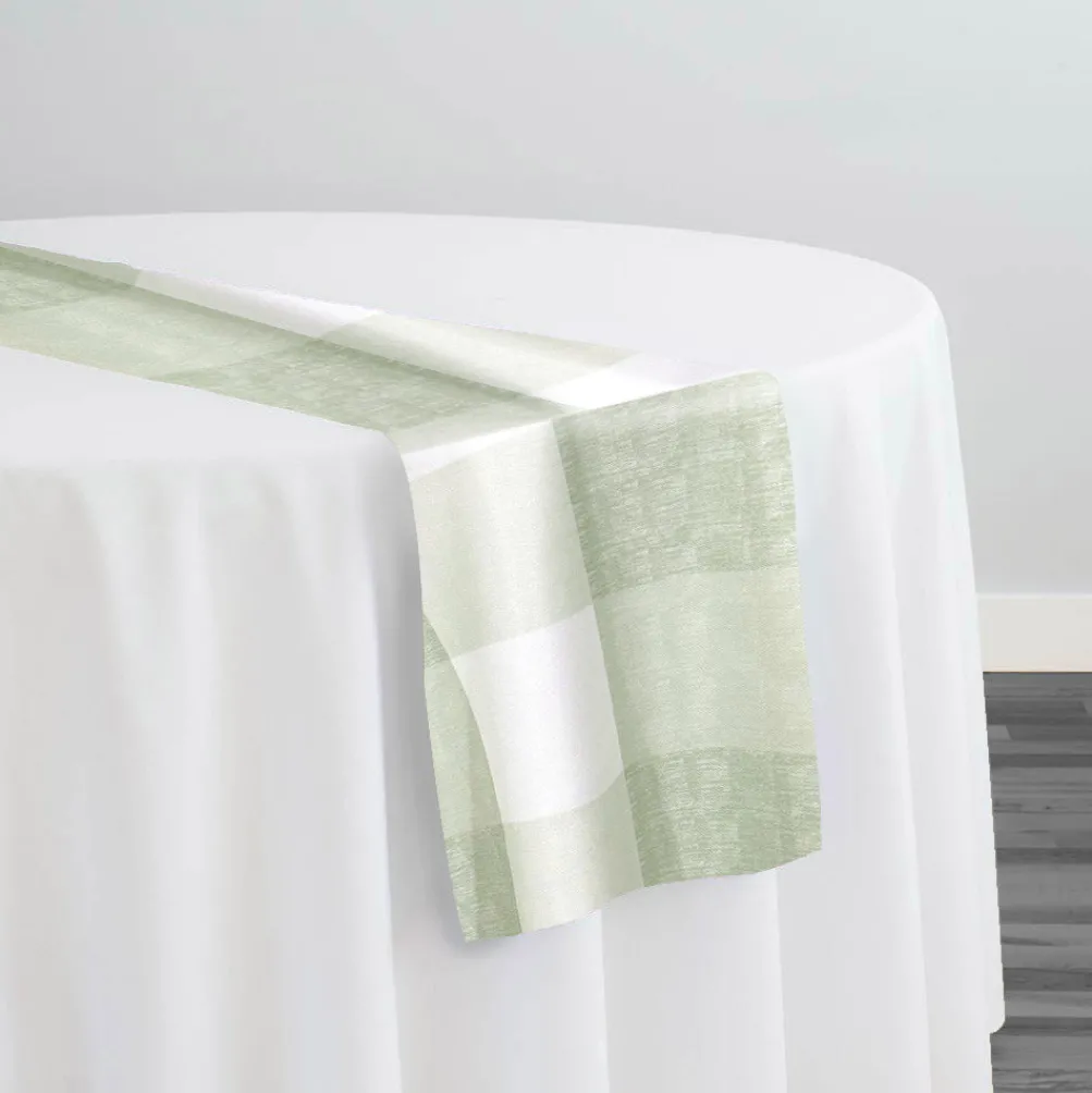 Hampton Checker (Poly Print) Table Runner in Sage