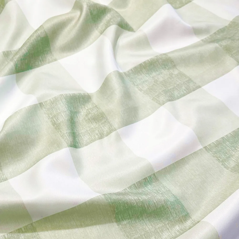 Hampton Checker (Poly Print) Table Runner in Sage