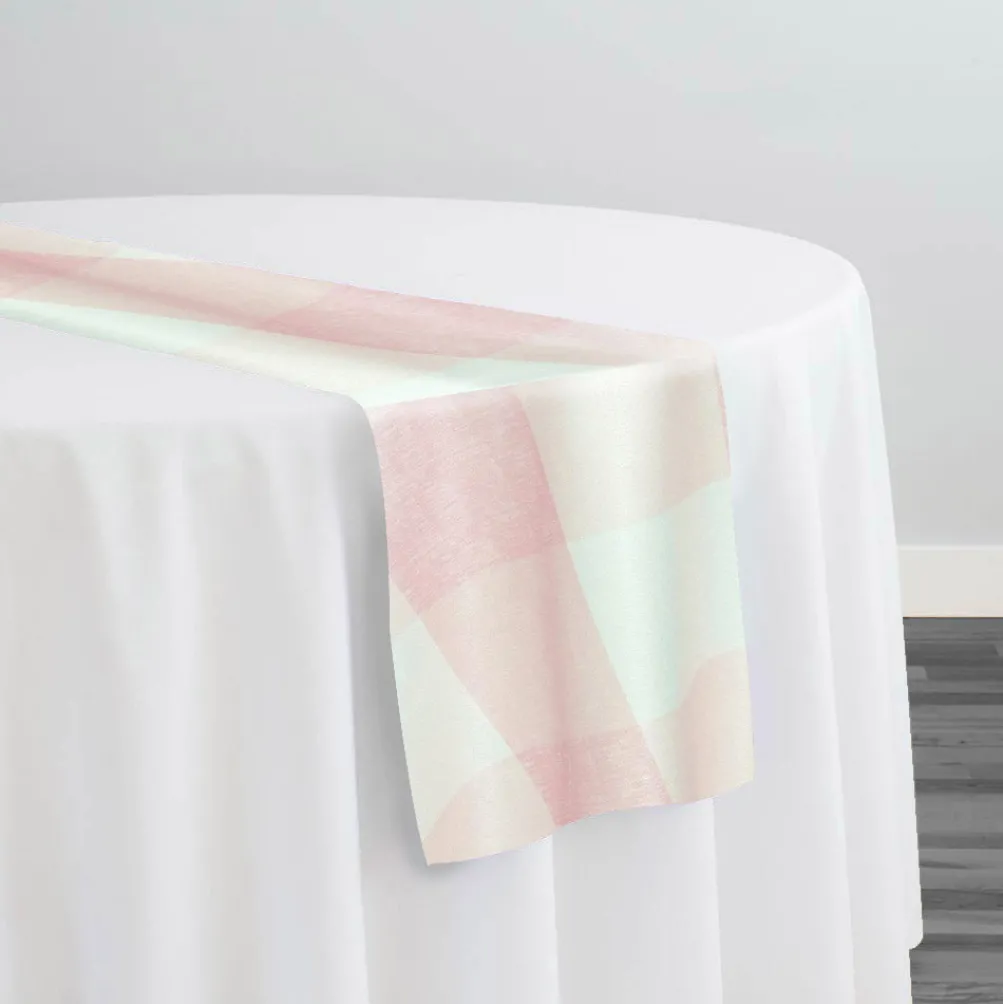 Hampton Checker (Poly Print) Table Runner in Dusty Rose