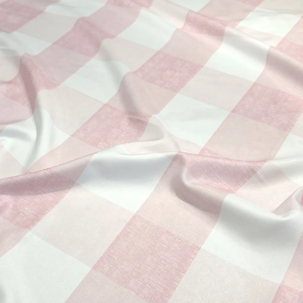 Hampton Checker (Poly Print) Table Runner in Dusty Rose