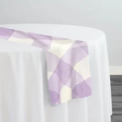 Hampton Checker (Poly Print) Table Runner in Lilac