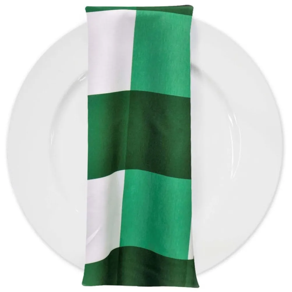 Hampton Checker (Poly Print) Table Napkin in Green