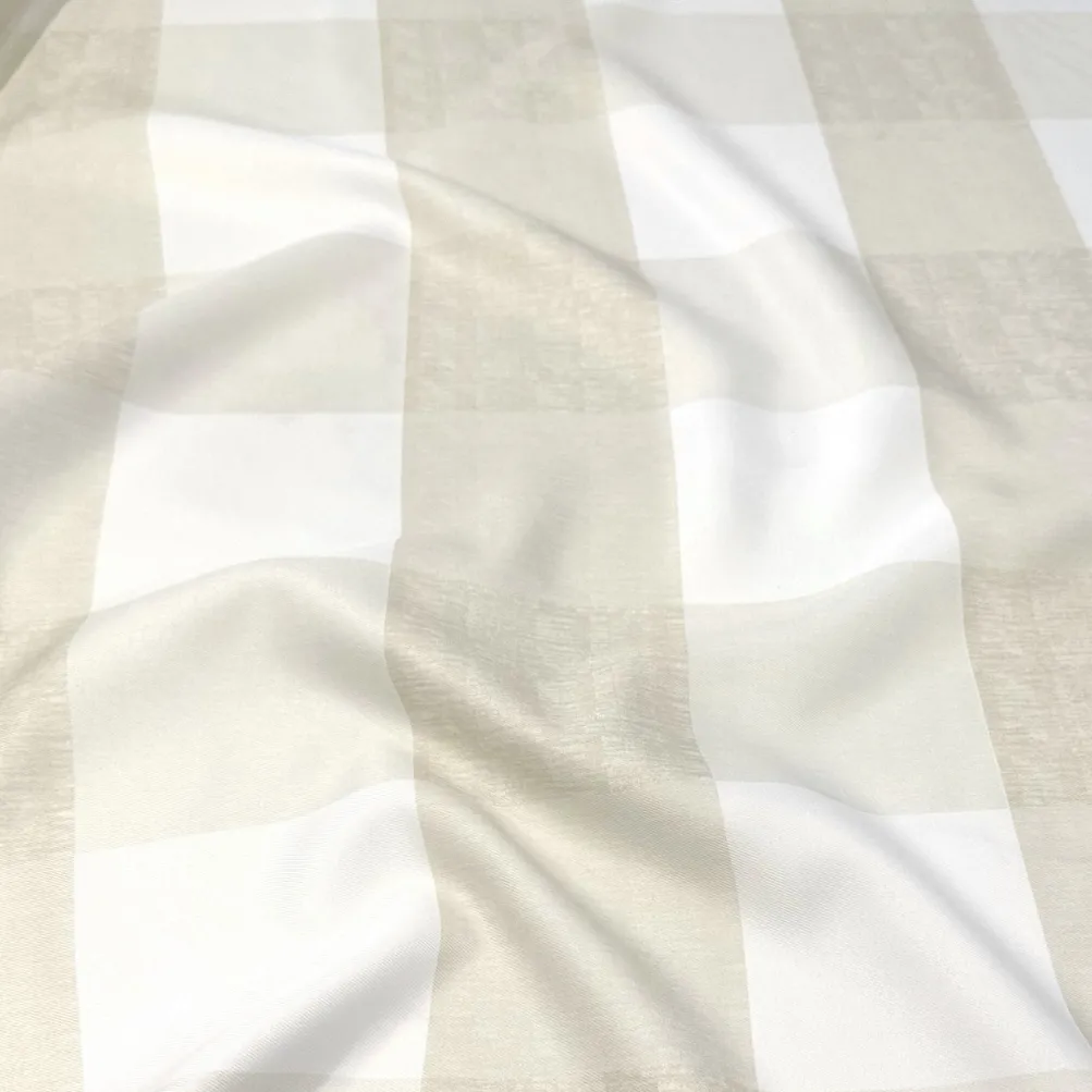 Hampton Checker (Poly Print) Table Linen in Taupe