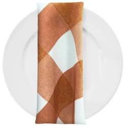 Hampton Checker (Poly Print) Table Napkin in Rust