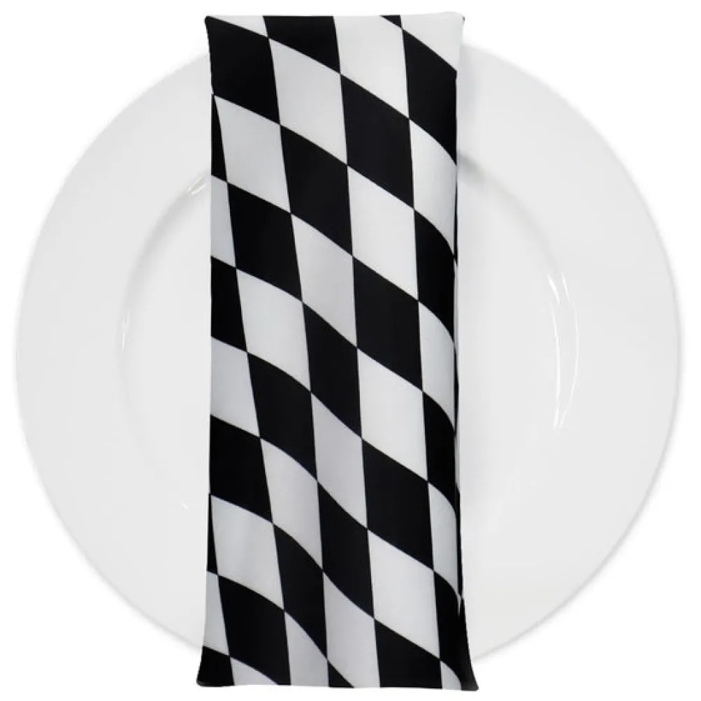 Harlequin Print (Lamour) Table Napkin in Black