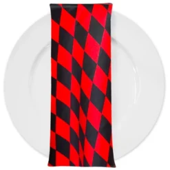 Harlequin Print (Lamour) Table Napkin in Black and Red