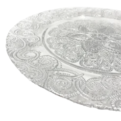Henna - Glass Charger Plate in Silver (Item # 0294)