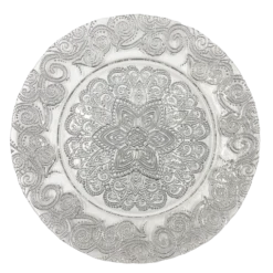 Henna - Glass Charger Plate in Silver (Item # 0294)