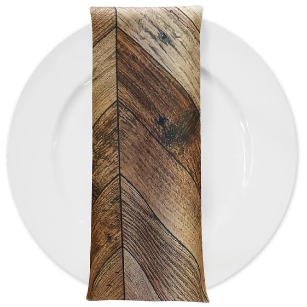 Herringbone (Poly Print) Table Napkin in Natural