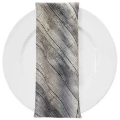 Herringbone (Poly Print) Table Napkin in Grey