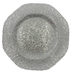 Hexagon - Glass Charger Plate in Silver (Item # 0248)
