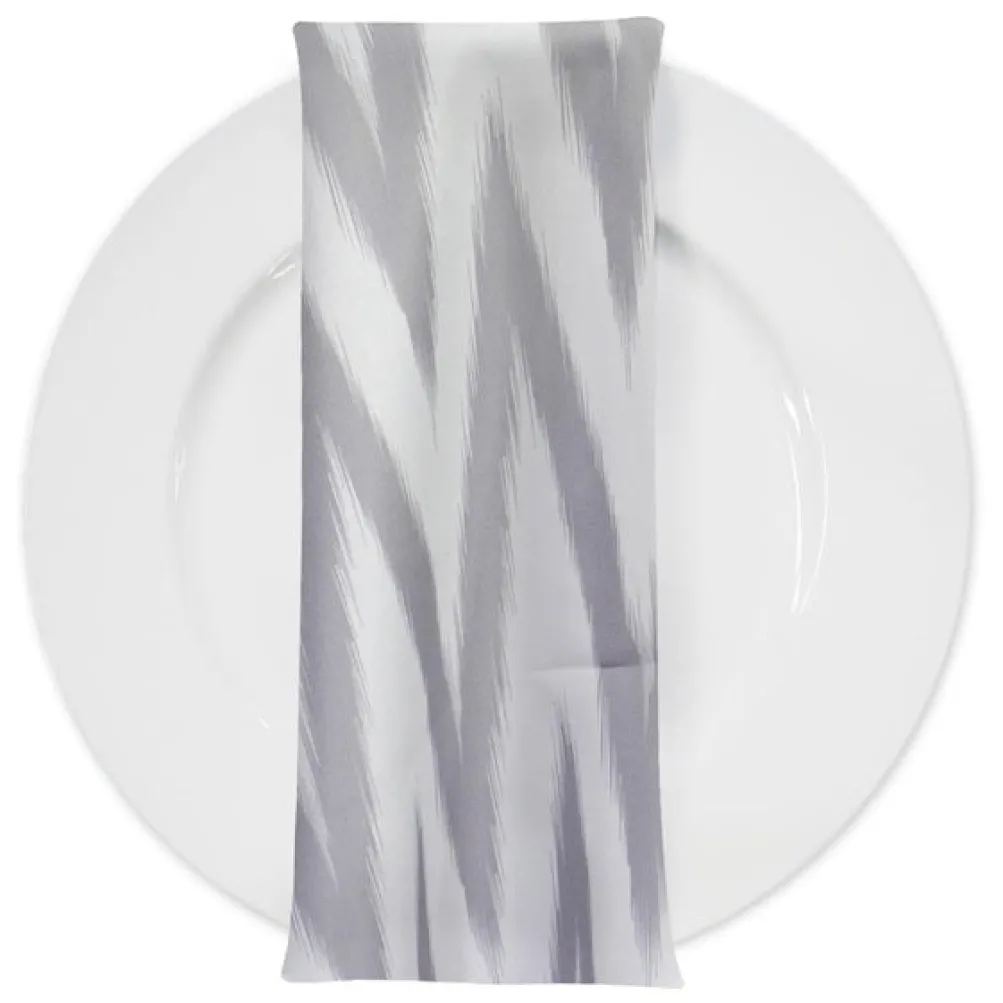 Horizon (Poly Print) Table Napkin in Silver