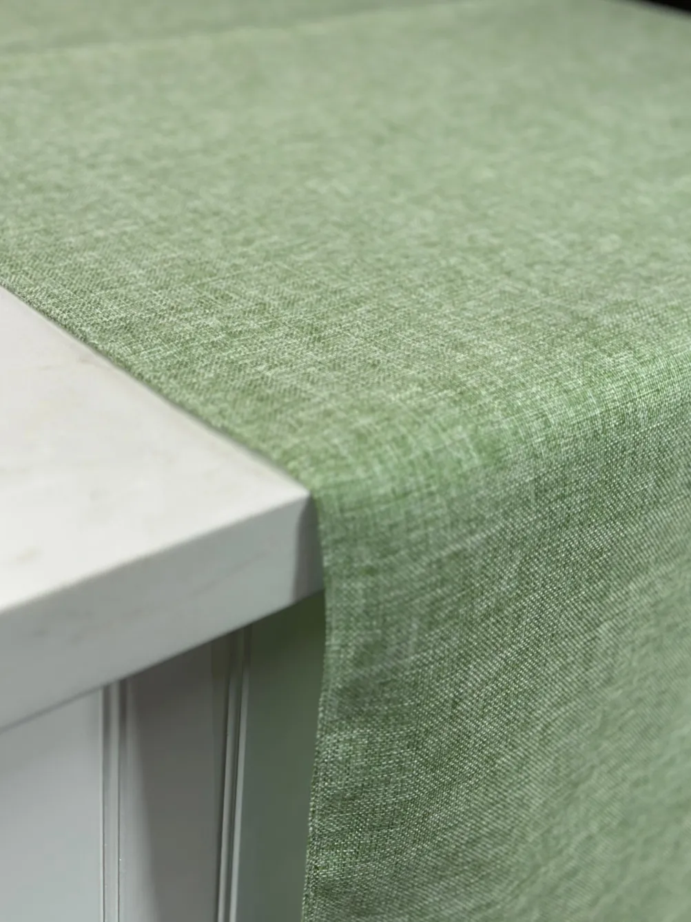 Imitation Burlap Table Linen in Sage